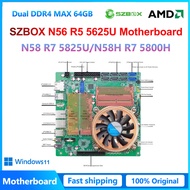 SZBOX ITX NAS Motherboard AMD R5 5625U/R7 5825U/R7 5800H DDR4 M.2 2280 SATA3.0 Fan Custom Heat Sink