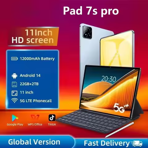 2026 Original Tablets Pad 7s pro Global Version Android 14 Children Tab 22GB+2TB 5G Dual SIM 11 Inch