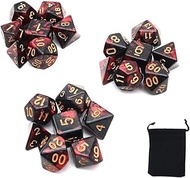 DollaTek Polyhedral Dice Set Table Games Dice 3 Sets Dice 3 x 7 (21 Pieces) Dice Series D20 D12 D10 