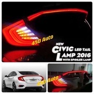 Honda Civic FC LED Tail Lamp LED Light Bar with Spoiler Lamp / 1.5 Turbo / 1.8 / Lampu / Bonet Spoiler Lamp