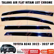 Toyota BZ4X 2022 2023 2025 2026 2027 Side Visor Flat Black Chrome List