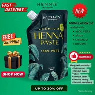 【Narselle Mall】HENNIS HAIR HENNA PASTE Sah solat Henna Dye Hair Dye berminyak tanpa paraben dyeram  