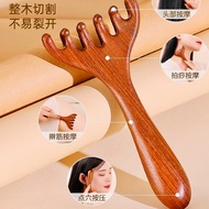 Golden Sandalwood Staghorn Head Massager-Sandalwood Hair Comb Massage Green Black Gold Ebony