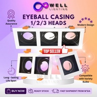 Lampu Downlight Eyeball Casing Fixture GU10 Bulb Holder Fitting Square Round Lampu Siling LED Recess