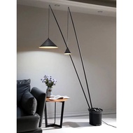 【spot】Nordic Floor Lamp Bedroom Living Room Black Standing Light Light Luxury Fishing Lamp Exhibitio