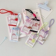 AMOOND Korean Popular Photocard Holder with Keychain Plastic Photo Card Sleeve ID Bank Credit Card H