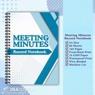 A5 Meeting Minutes Record Notebook or Minutes of Meeting Log Book Booklet