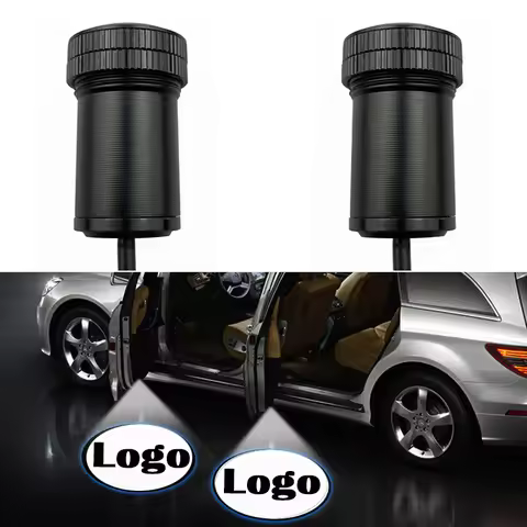 2PCS Universal Car LED Door Welcome Logo Projector Logo Ghost Shadow Night Lights Emblem Decor Lamp 