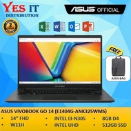 Asus VivoBook Go 14 E1404G-ANK325WMS 14'' FHD (INTEL I3-N305, 512GB SSD, 8GB DDR4, WIN11) Laptop