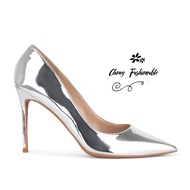 รองเท้าไซส์ใหญ่ 32-46 Silver Metallic Pointed Heel ทรงหัวแหลม สีเงิน KR0791SV