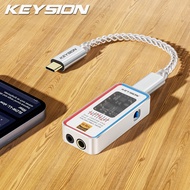 KEYSION USB Type-C ชิปถอดรหัสเครื่องขยายเสียง DAC หูฟัง CS43198แบบพกพา SGM8262X2 Op-Amp 768KHz DSD25