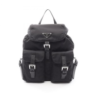 【二手】Prada PRADA 雙肩包 TESSUTO + SOFT CALF 1BZ677RV44F0002 黑色尼龍皮革雙肩包 女士 全新