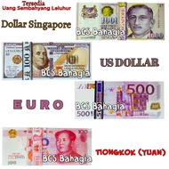 UM1 Uang Kertas Shyang Leluhur Cengbeng US Dollar rika Euro Rmb Sgd