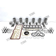 6DR5 Engine Cylinder Liner Kit With Full Gasket Kit Engine Bearings Set Valves For Mitsubishi Diesel