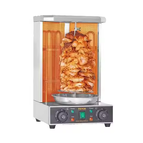 SucceBuy Shawarma Grill Machine 13lbs Chicken Shawarma Cooker Machine Electric Vertical Broiler Gyro