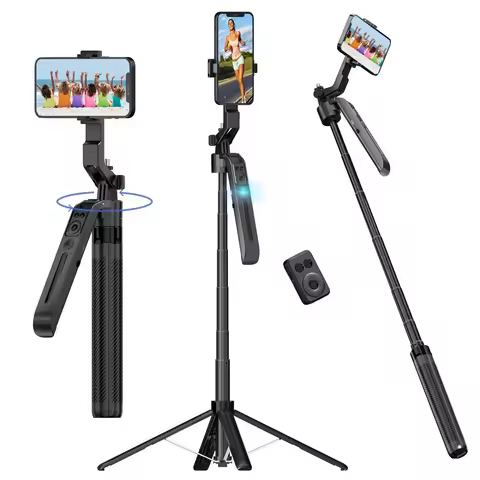 Auto Face Tracking Tripod 360° Rotation, 71" Extendable Phone Tripod Selfie Stick Smart Tracking Pho