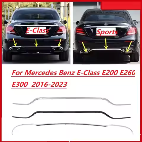 Rear bumper decorative strip chrome strip For Mercedes Benz E-Class E200 E260 E300 2016-2023