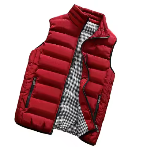 Oversize Down Coat Men Vest Waterproof Padded Thick Warm Winter Waistcoat for Men Down Jacket Vest W