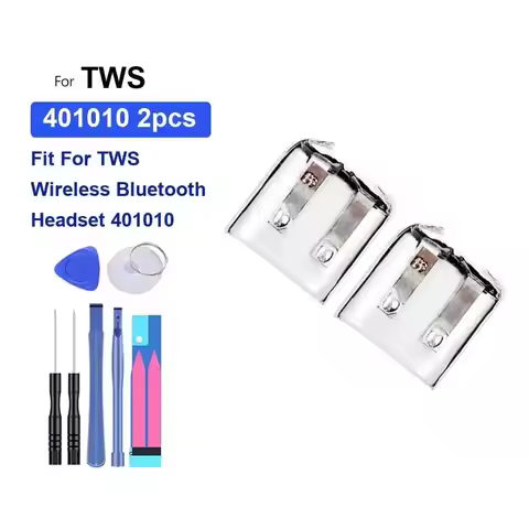 High Compatibility Fit For Tws Wireless Bluetooth Headset 401010 2Pcs 30Mah Earphone Battery