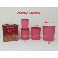 TOPLES TUPPERWARE/ MOSAIC CANISTER RAYA SET TUPPERWARE MURAH