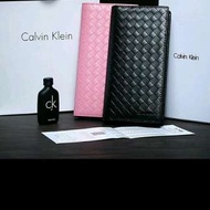 快速出貨 正品 Calvin Klein CK 編織長夾黑或粉