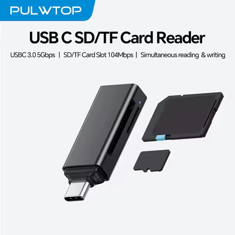 PULWTOP SD Card Reader, USB C Card Reader USB 3.0 Memory Card Adapter - Supports SD/SDXC/Micro SD/Mi