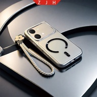 Case For Vivo Y05 4G Y11D  Phone Case New designed open tail magnetic suction ring shockproof silver