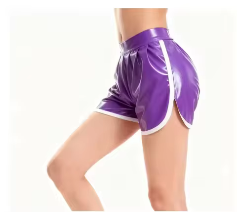 Latex Women Knicker With White Trim Rubber Lady's Tight Brief Latex Panties Latex Underpants Gummi L