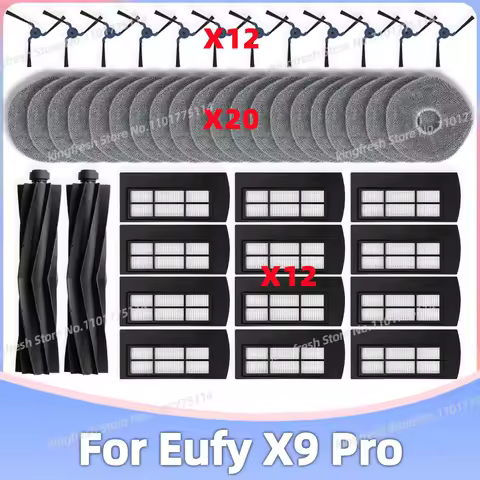 Fit For Eufy X9 Pro Robot Vacuum Replacement Parts Main Roller Side Brush Hepa Filter Mop Cloth Acce
