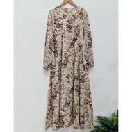 Dress Midi Dress Rayon Premium / Midi Dress Bunga Anggrek / Midi Dress