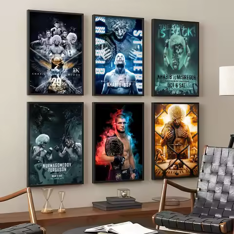 UFC Khabib Cool Whitepaper Poster HD Quality Poster Wall Art Painting Study Room Wall Decor