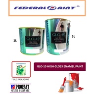 Federal Paint 1L Glo-10 Gloss Finish Paint / Paint For Wood and Metal Surface (915 White / 90B Black