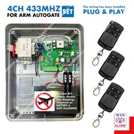 EGA-01 Autogate Control Panel Set with 3x Remote 4 Channel - for Arm Motor/ Swing / Folding Gate (Wi