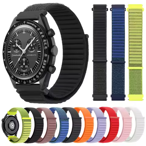 For MoonSwatch Band Nylon Loop Bracelet Accessories For Omega X Swatch Joint MoonSwatch Strap 20mm R