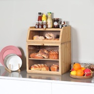 Kitchen Large Size Certification BSCI Bamboo Household Cross-Border Bread Box Storage Container FSC 
