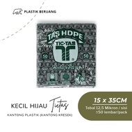 HIJAU Small Tictas Plastic Bag 15x35 Thickness 12.5 Micron Green Contents 50 Black Plastic Bags 15 x