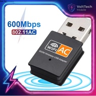 WiFi USB Dongle Receiver Transmitter Dual Band 600Mbps Adapter - CN-600 - Black