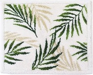 OKA Bathroom Foot Wipe Mat, White, Approx. 18.9 x 23.6 inches (48 x 60 cm), Easy Dry Bath Mat, Palm 