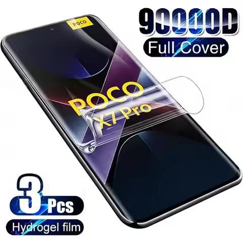 3Pcs Hydrogel Film For Xiaomi POCO M6 M5 M3 Pro 5G Pro Full Cover Screen Protectors For POCO X6 X7 X
