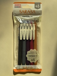 Zebra Sarasa Clip 復古色 0.5mm 啫喱筆 5色套裝