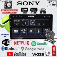 [6GB RAM+64GB ROM] SONY Style Android Player 9"10 inch Quad Core Car Multimedia MP5 Player Wifi
