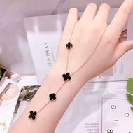 HITAM Lv Jurai Women's Titanium Necklace Black Clover Pendant Latest Korean Women's Necklace Stainle