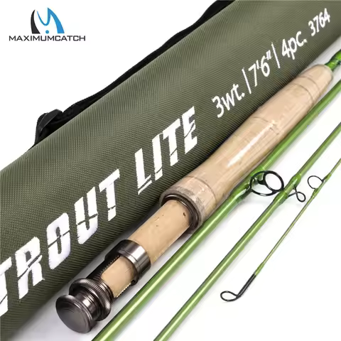 Maximumcatch 3/4/5wt Trout Fly Fishing Rod 7.6/8.6/9ft Moderate Action 40T Carbon Fiber Light Presen