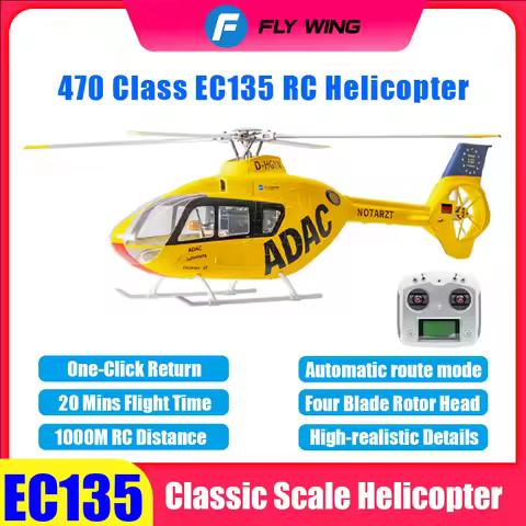 FLYWING EC135 Scale Helicopter ACE Flight GPS 470 class Four blades EC135 RC Helicopter Smooth Takeo