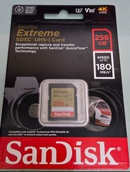 全新 SanDisk Extreme V30 U3 C10 UHS-I SDXC 記憶卡 256GB [R:180 W:130] (SDSDXVV-256G)