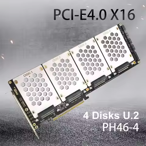 4-Port U2 NVME 2.5Inch SATA SSD Adapter Card Motherboard Support PCIe X4x4x4x4 Bifurcation U.2 PCIe 