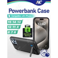 Power Bank Case with Foldable Stand for iP 15/14/13/12/11/X/8 /7/6/SE/Pro/Max/Mini Powerbank Battery Casing