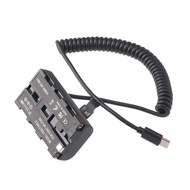 USB-C to NP-F550 Dummy Battery Power Adapter Cable for Sony NP-F970/F750/F750 Monitor Video LED Ligh