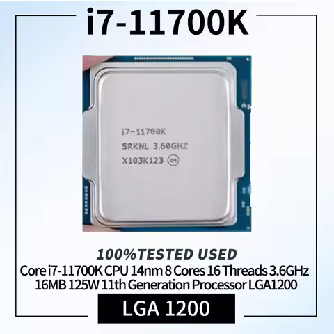 Core i7-11700K CPU 14nm 8 Cores 16 Threads 3.6GHz 16MB 125W 11th Generation Processor LGA1200 for Z4