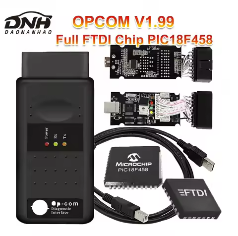 OPCOM V1.99 V1.95 V1.70 Diagnostic Tool for Opel, PIC18F458 FTDI Chip OBD2 Scanner Flash Firmware Up